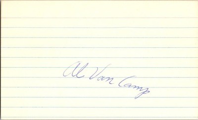 -Al Van Camp- (d.1981) Signed/Autograph/Auto Index Card Boston Red Sox MLB