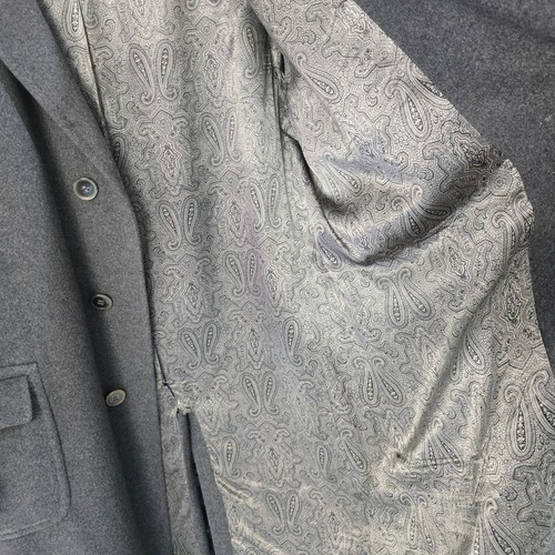 Vintage 1950s Cashmere Overcoat 44r Tailored Flannel - Picture 13 of 24