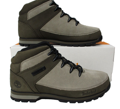 Timberland Euro Sprint Mid Hiker Gray Nubuck Boots Mens Sz 10 M