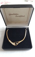 Collier Gliederkette Halskette 46 cm Modeschmuck vergoldet mit Zirkonia