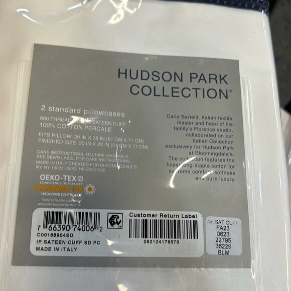 Par de fundas de almohada puño italiano Hudson Park, estándar Foto 3 de 3
