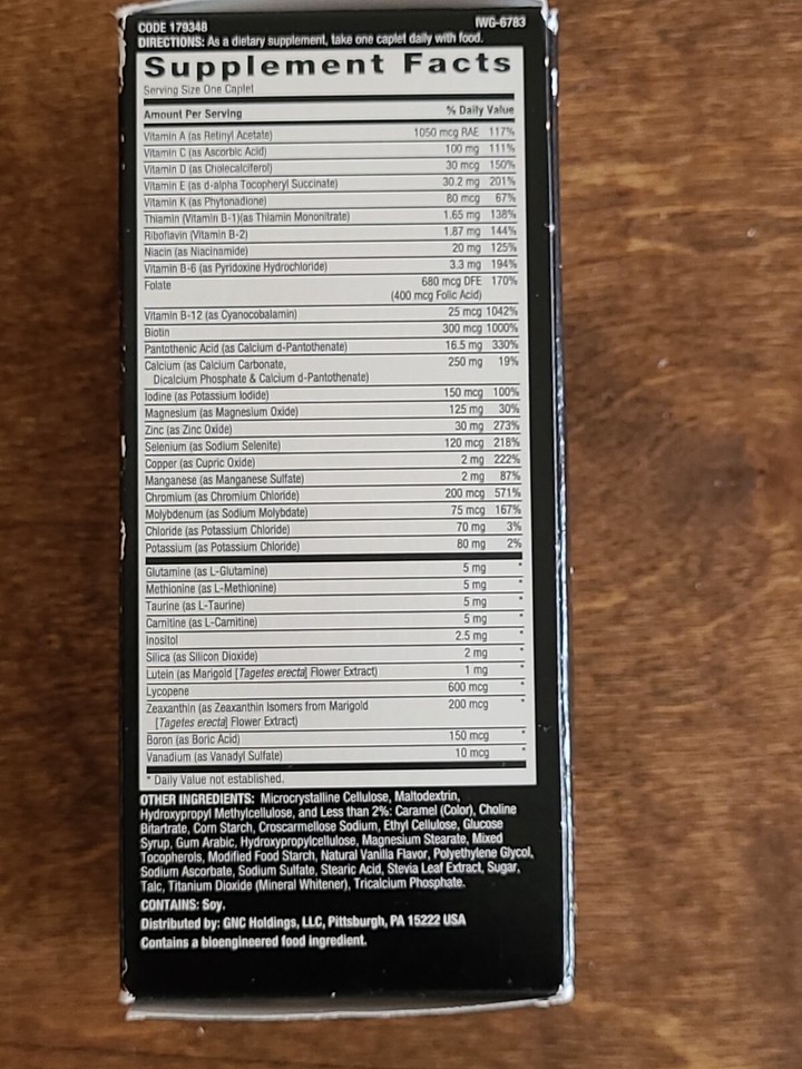 GNC Mega Men Essentials One Daily Multi Vitamin 60 Caplets Expiration