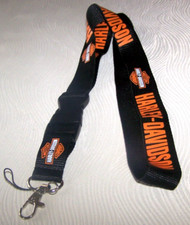Harley-Davidson Ignition Breakaway Clasp Polyester Black Orange B/S Lanyard