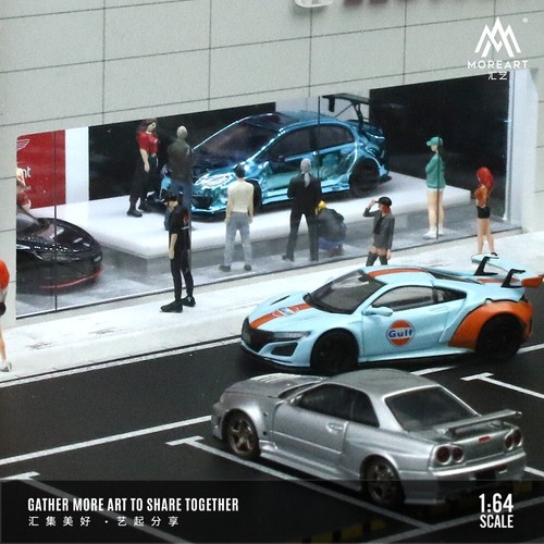 Diorama 1:64 Car Garage Model LED City Car Showroom Scene Display Building Model - Picture 87 of 102