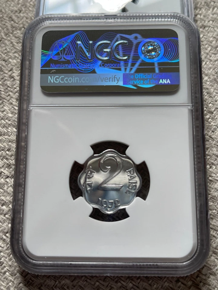 INDIA 2 Paise 1972 (1972B), Gem Proof, NGC PF 65, High Grade Nice Surfaces - Image 2 of 2