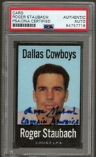 1972 NFLPA ROGER STAUBACH RC Captain America PSA DNA Auto Dallas Cowboys HOF