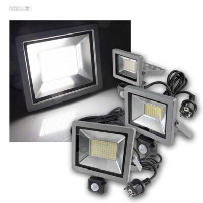 LED Fluter mit Bewegungsmelder, Flutlicht-Strahler 10/30/50W, Hofeuchte IP44
