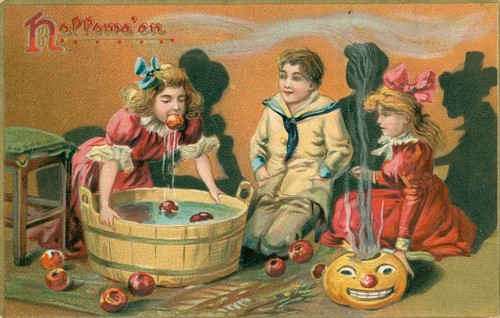 Tucks Hallowe'en Postcard~Series 150-1~Kids Bobbing For Apples~Antique~c1908
