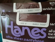 Vintage Hanes Pantyhose Ultra Sheer All Sheer Toe To Waist Barely There Sz B