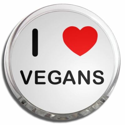 Vegans I Love Heart Memo Fridge Magnet Plastic Clip (58mm)