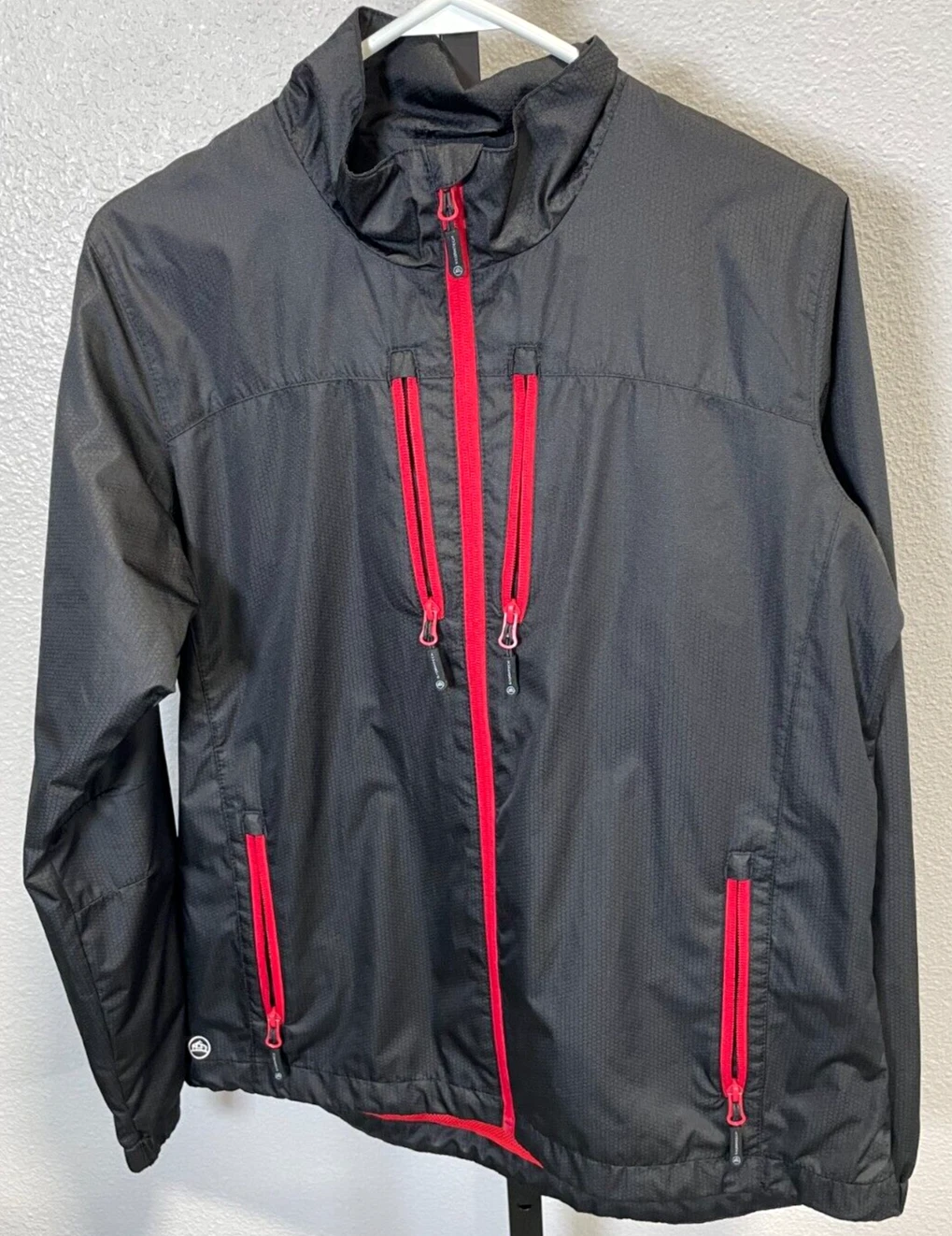 Stormtech Mens Mistral Softshell Jacket Black Red Full Zip Size Large Fall