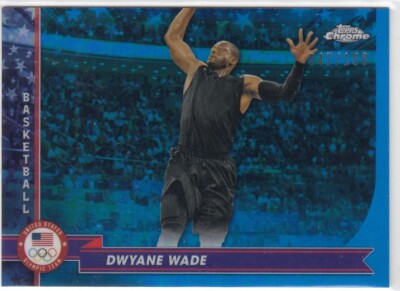 2024 Dwyane Wade Topps Chrome Olympics BLUE REFRACTOR /150 - #173 Miami Heat
