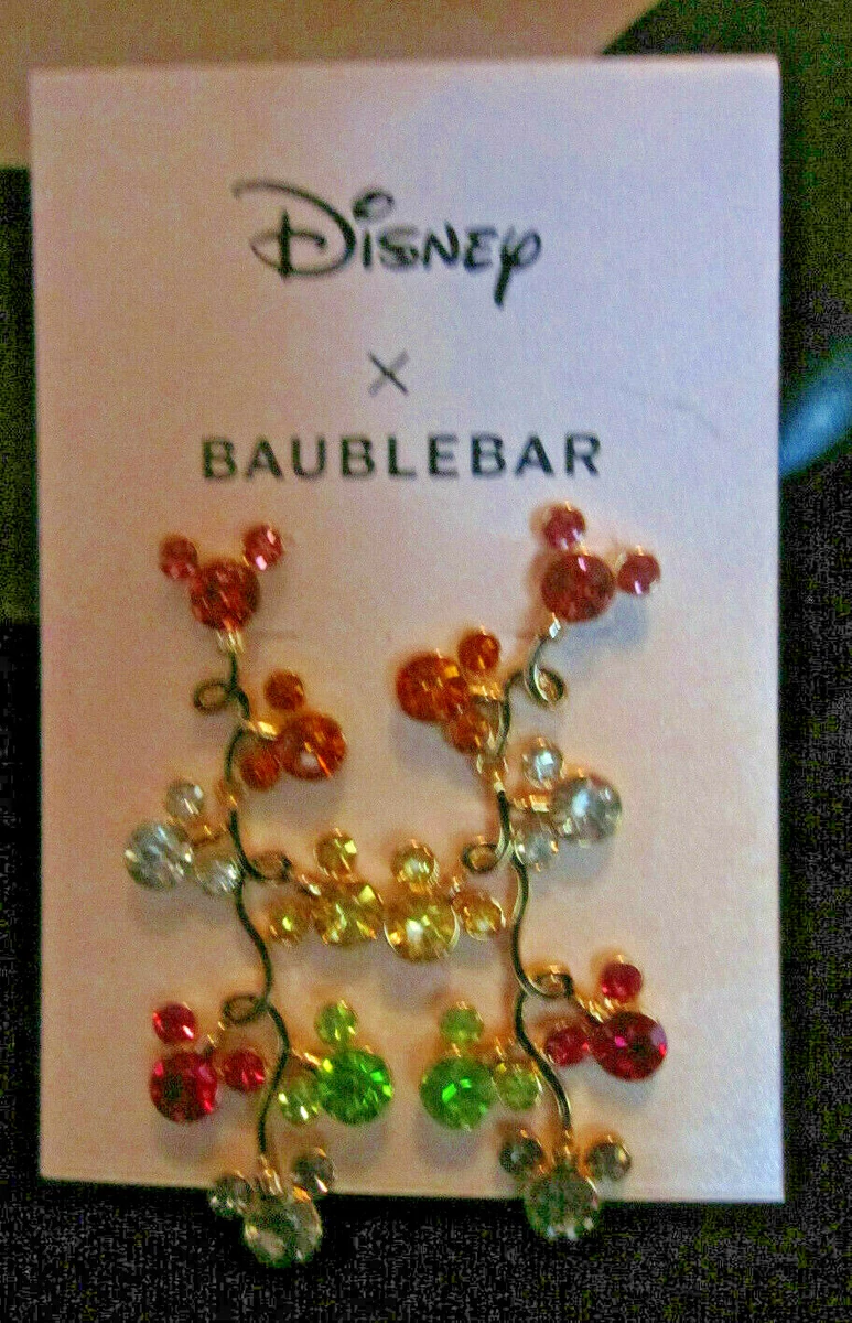 BAUBLEBAR DISNEY CHRISTMAS MICKEY & MINNIE MOUSE WITH BLING DANGLE EARRINGS