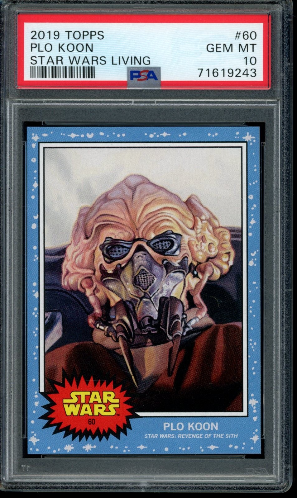 2019 Topps Star Wars Living Set #60 Plo Koon PSA 10 Gem Mint SP Card 71619243