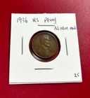 1936 US PENNY COIN NO MINT MARK - NICE COIN !!!