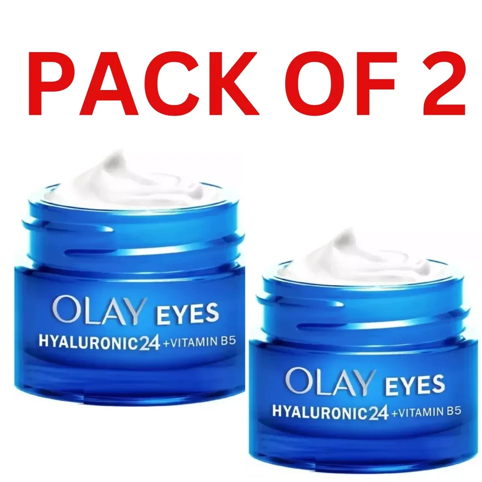 2 X Olay Eyes Hyaluronic 24 Vitamin B5 Eye Gel 15ml