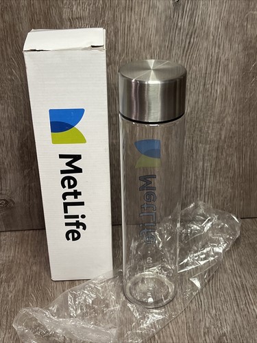 Bottiglia d'acqua MetLife nuova pubblicità promozionale in plastica con scatola 14 oz USA - Foto 2 di 8