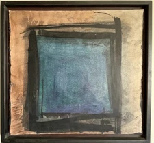 FANTASTIC VINTAGE MODERN ABSTRACT HARDEDGE WATERCOLOR PAINTING CUBISM MODERNISM