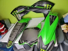 Kawasaki Dirt Bike Plastic Accessories Motorcycle Lot Of 5 Parts Monster Dunlop