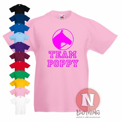 Personalisiertes Reiten T-Shirt Kinder Kids 3-13 Jahre Fügen Sie Ihren Pferdenamen hinzu