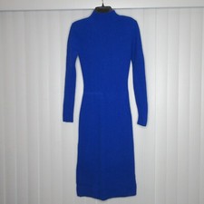 4 Sienna Women's Long Sleeve Mock Neck Ribbed Midi Sweater Dress Blue S B63