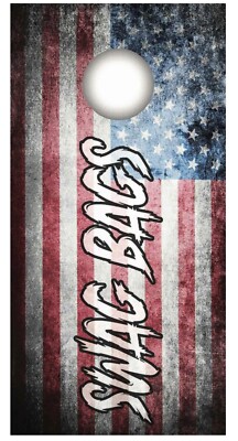 Mini Cornhole Boards 1' x 2' Regulation Size. Swag Bags Cornhole (USA Flag)