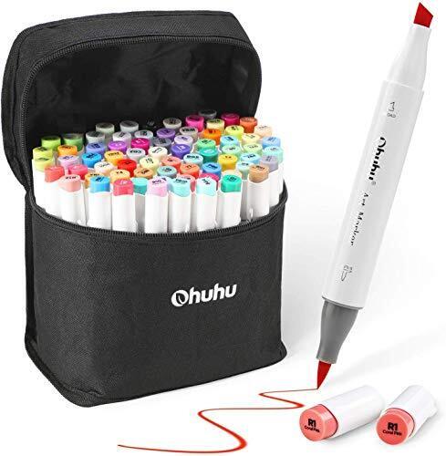 Ohuhu 72 Colour Art Markers Set, Dual Tip, Brush & Chisel Sketch Marker for - Picture 1 of 5