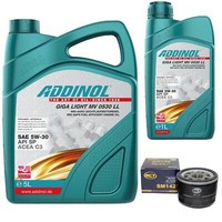 MotoröL Set Addinol 5W-30 MV 0530 LL 6 Liter + ÖLfilter FüR Nissan Primastar 2.0