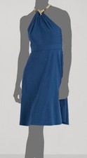 Lauren Ralph Lauren Womens Blue Stretch Jersey Halter Dress Size 8