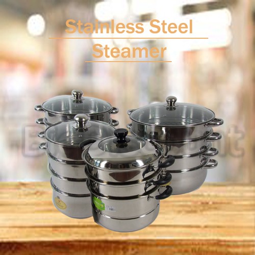 large 3 tier steamer