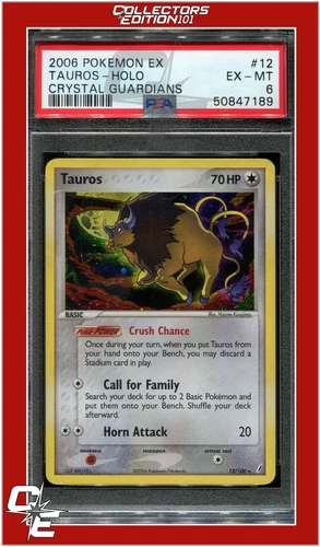 EX Crystal Guardians 12 Tauros Holo PSA 6