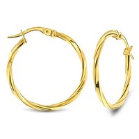 Miore - Ohrringe - Klassische GläNzende Creolen Aus Gelbgold 14 Karat 585 Gold