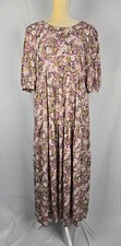 En Saison Jocelyn Floral Open Tie Back Tiered Midi Dress sz M Boho Romantic