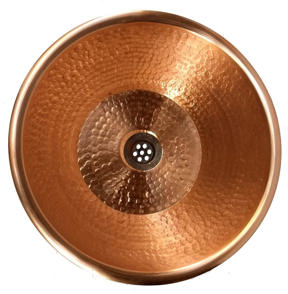 Traditional Shiny Polished Copper Caravan RV Vessel Bathroom Sink Toilet Basin - Image 2 of 4