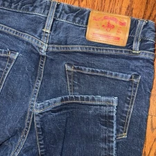 Flint And Tinder White Oak Cone Denim Slim Straight Jeans Dark Blue Men’s 32x33