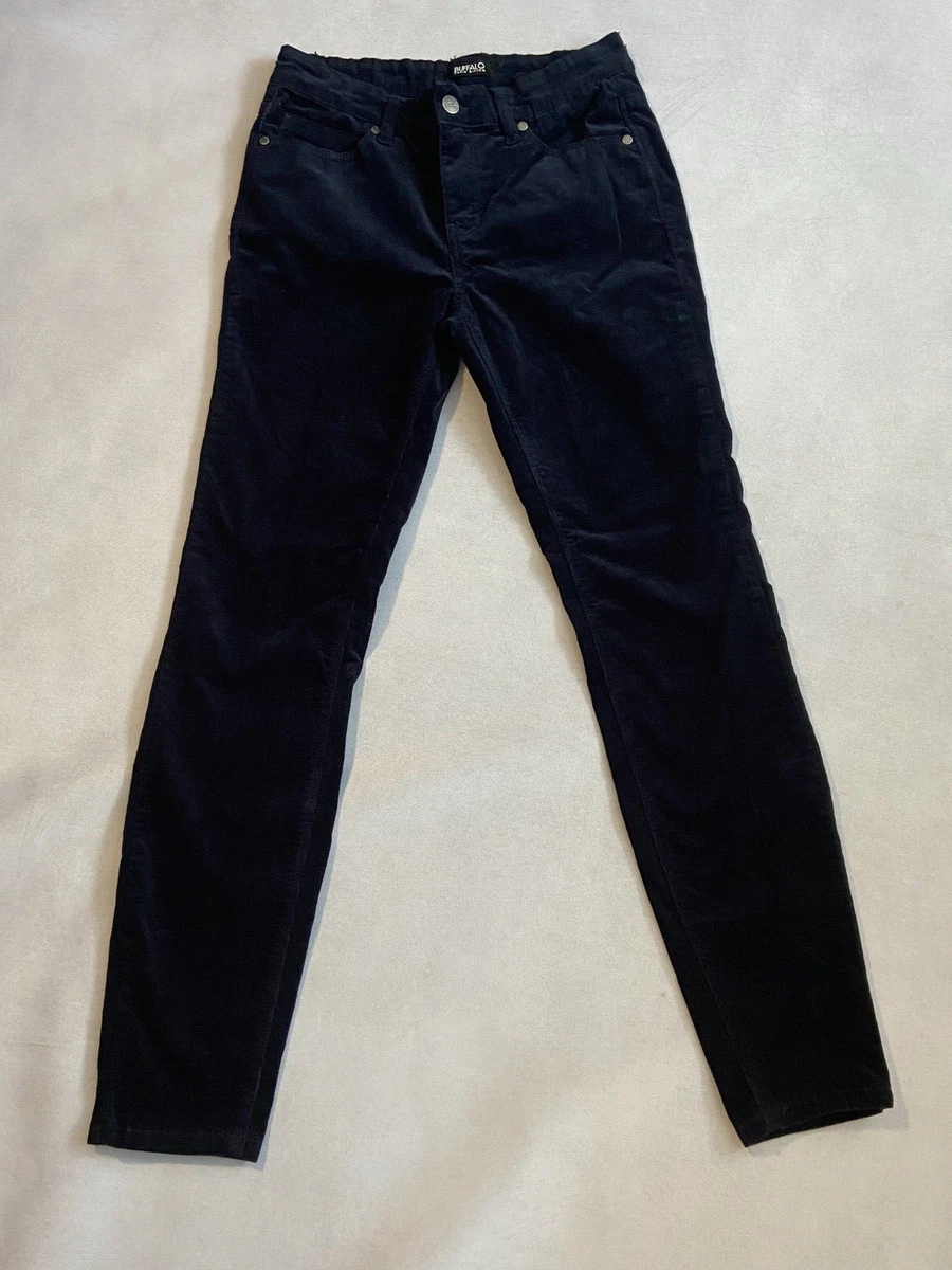BUFFALO David Bitton Icon 4 27 Mid Rise Slim Scultp Corduroy Navy Skinny Jeans