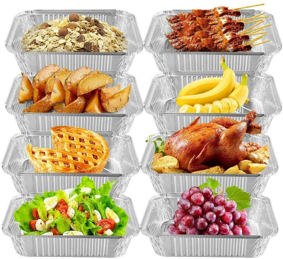 30pcs BBQ Aluminum Foil Grease Drip Pans Recyclable Grill Tray er AU