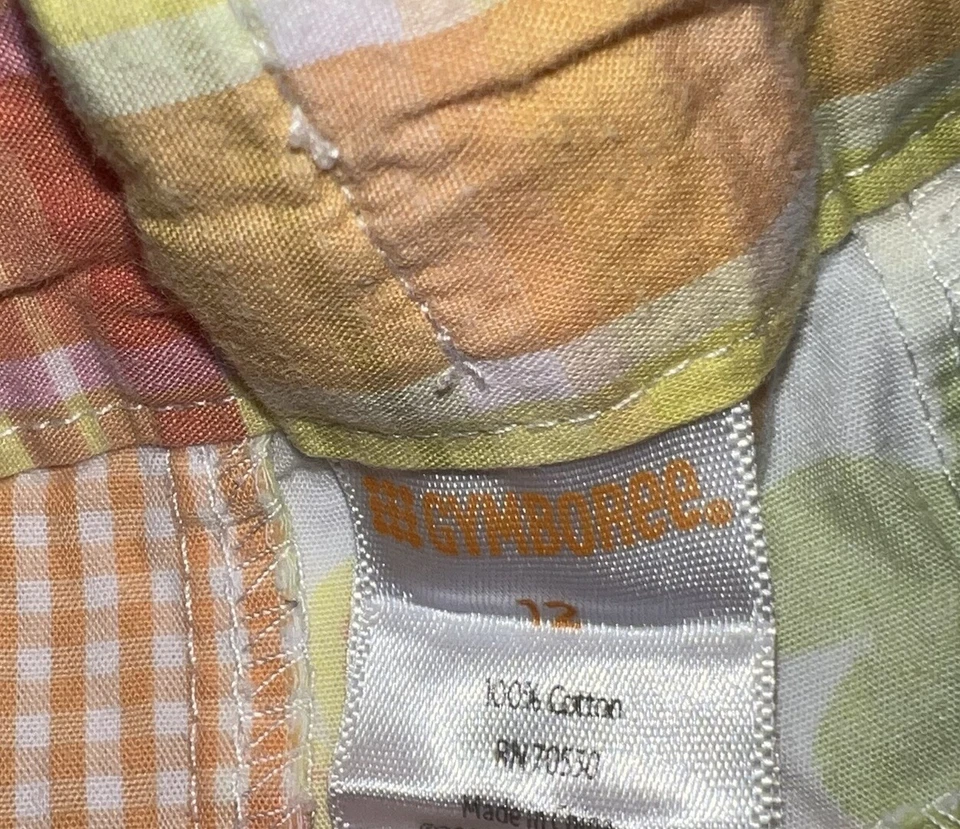 Pantalones Cortos Gymboree Niñas Talla 12 Social Mariposa Retazos Bermudas Ajustables Cintura Foto 2 de 4