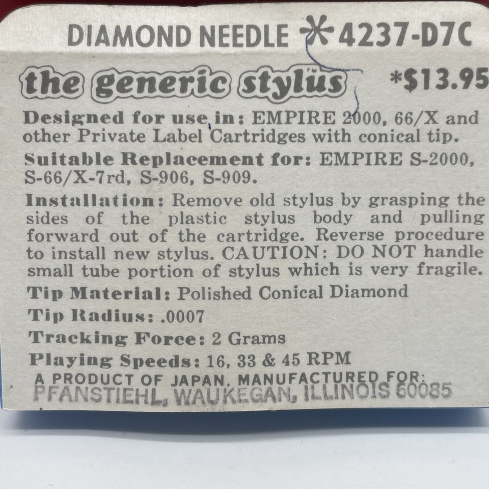 Replacement Needle Stylus for EMPIRE 66 X 440D ES2000 II III S 2000