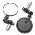 Folding Bar End Motorcycle Mirrors - Aluminum Black - Right and Left Cafe Racer