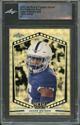 2022 Leaf Draft Proof Jahan Dotson 1/1 Auto Super Pismatic God