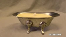2775M Vtg Seasons by Fitz and Floyd Antque Bathtub w/Candle Silvertone Metal