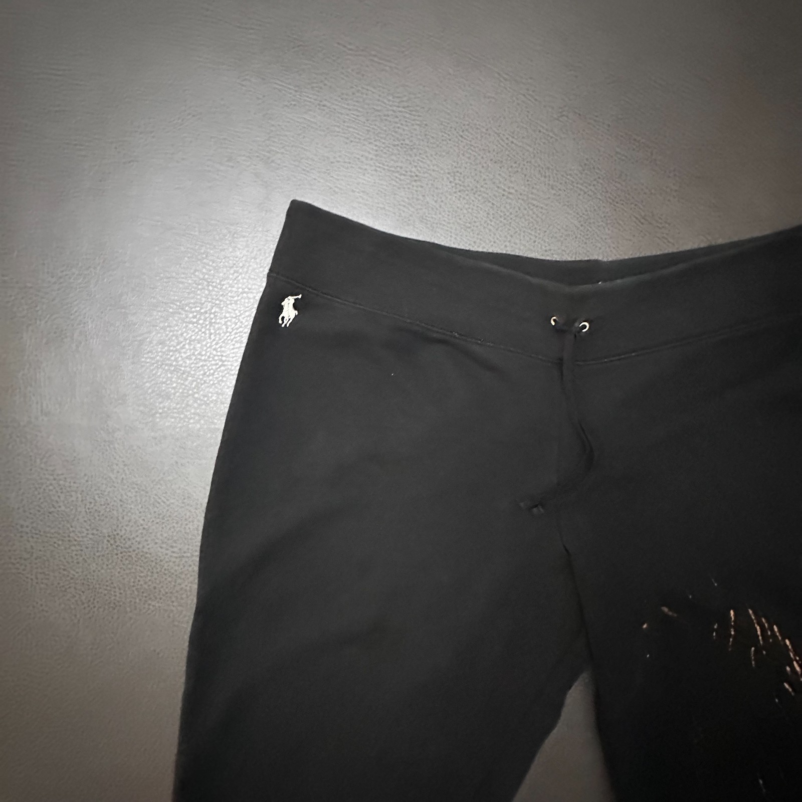 Ralph Lauren Sport Felpa Uomo XL Nero Lounge Baggy Relaxed Elasticizzato Pony