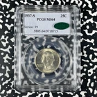1937-S U.S. 25 Cents Washington Quarter PCGS MS64 Lot#G1906 Silver! Ch. UNC! CAC