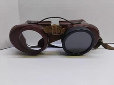 Vintage Glendale Optical Co Steampunk Goggles Safety Motorcycle Welding Glasses!