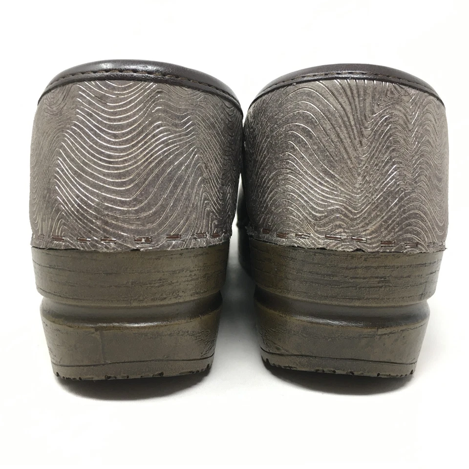 Zuecos Sanita Mocasines Zapatos Mujer Talla 5-5.5 EE. UU. 36 UE Cuero Gunmetal Comodidad Foto 3 de 4