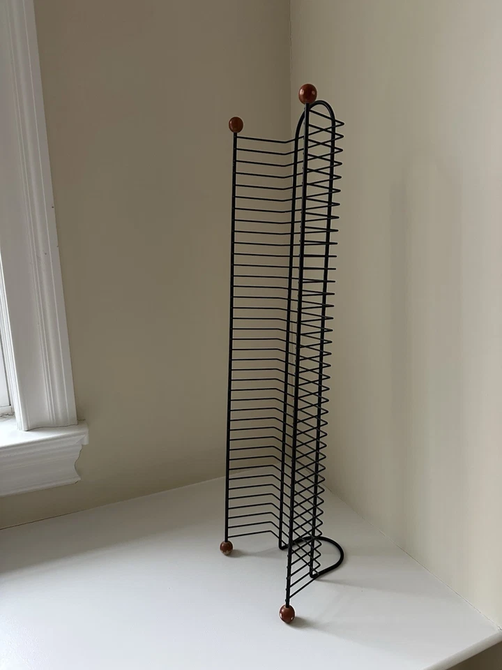 DVD Tower Wire Rack Holder Media Storage 31.5"  Vintage Atlantic Media Piece - Image 2 of 4