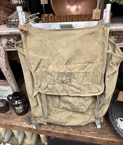 1940s Vintage Official Camper Canvas & Aluminum Rucksack Backpack