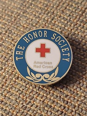Vtg Clara Barton Society American Red Cross Navy Enamel Recognition Pin