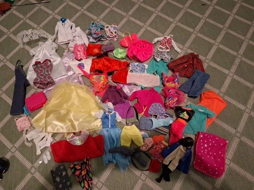 Vtg Mattel Barbie Doll Clothes Clothing Accessories Lot Over 50 Pcs Outfits